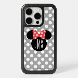 Minnie Polka Dot Head Silhouette   Monogram iPhone 15 Pro Case