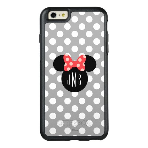 Minnie Polka Dot Head Silhouette  Monogram OtterBox iPhone 66s Plus Case