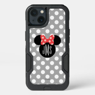 Minnie Polka Dot Head Silhouette   Monogram iPhone 13 Case