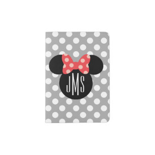 Minnie Polka Dot Head Silhouette Monogram Passport Holder