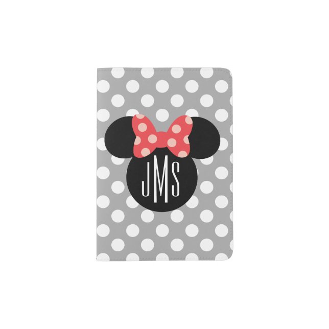 Minnie Polka Dot Head Silhouette | Monogram Passport Holder (Front)