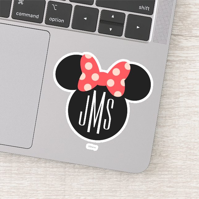 Minnie Polka Dot Head Silhouette | Monogram Sticker (Detail)