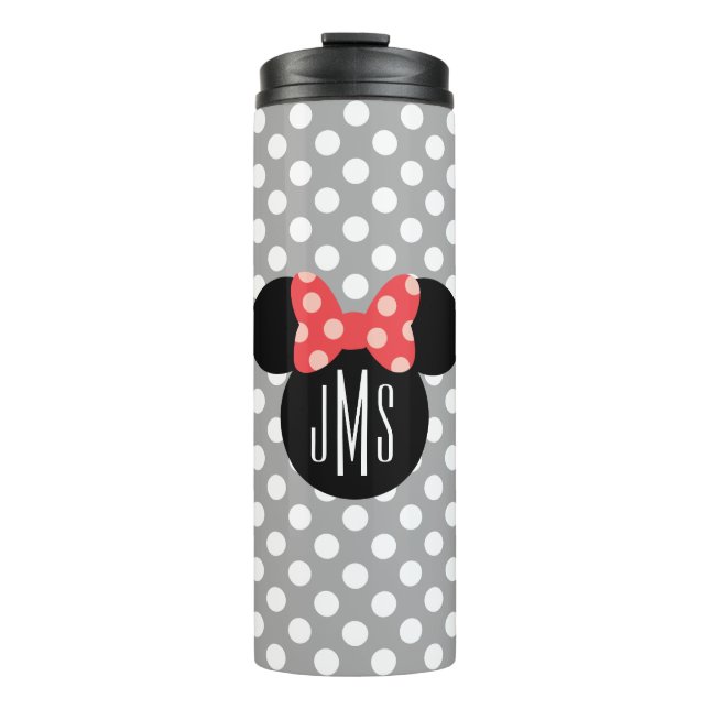 Minnie Polka Dot Head Silhouette | Monogram Thermal Tumbler (Front)