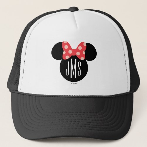 Minnie Polka Dot Head Silhouette  Monogram Trucker Hat