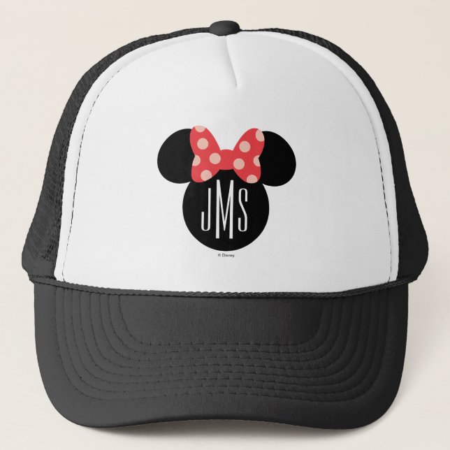 Minnie Polka Dot Head Silhouette | Monogram Trucker Hat (Front)