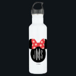 Minnie Polka Dot Head Silhouette | Monogram Water Bottle<br><div class="desc">Customize this Minnie Mouse Head Silhouette with your monogram.</div>