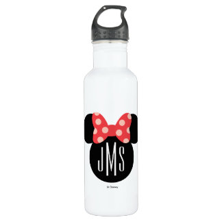 Minnie Polka Dot Head Silhouette | Monogram Water Bottle