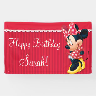 Minnie Red and White Birthday Banner