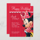 Minnie Red and White Birthday Invitation (Front/Back)
