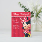 Minnie Red and White Birthday Invitation (Standing Front)
