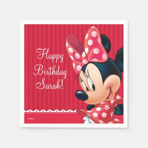 Minnie Red and White Birthday Paper Napkins