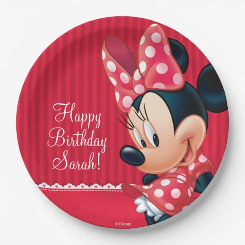 Minnie Red and White Birthday Paper Plates