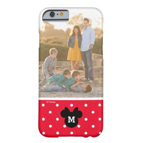 Minnie Red Polka Dot  Custom Photo  Monogram Barely There iPhone 6 Case