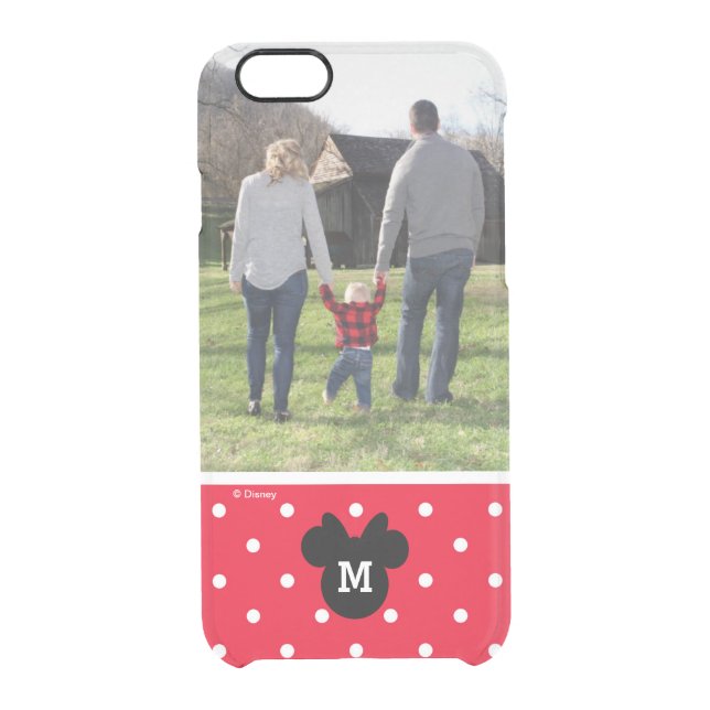 Minnie Red Polka Dot | Custom Photo & Monogram Uncommon iPhone Case (Back)