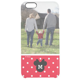 Minnie Red Polka Dot Custom Photo & Monogram Clear iPhone 6 Plus Case