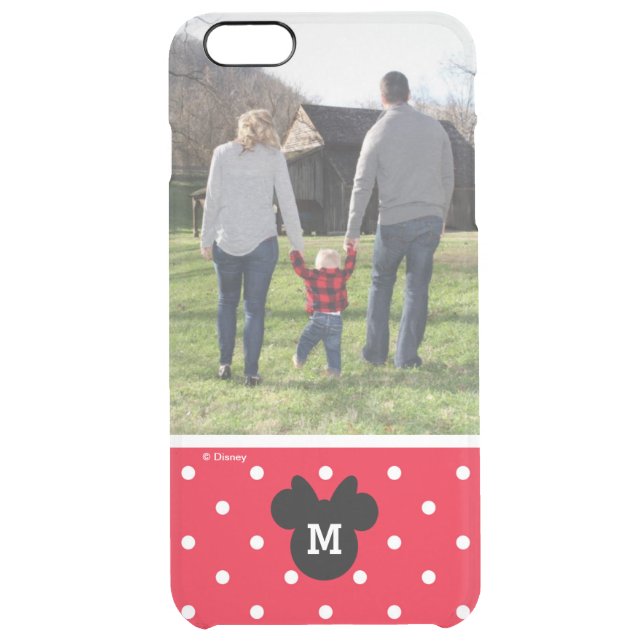 Minnie Red Polka Dot | Custom Photo & Monogram Uncommon iPhone Case (Back)
