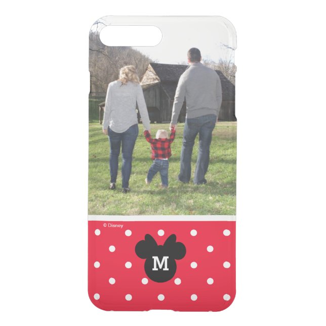 Minnie Red Polka Dot | Custom Photo & Monogram Uncommon iPhone Case (Back)