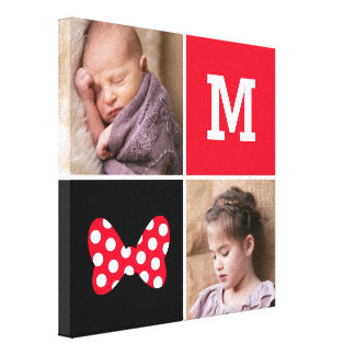 Minnie Red Polka Dot | Custom Photos & Monogram Canvas Print