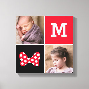 Minnie Red Polka Dot   Custom Photos & Monogram Canvas Print
