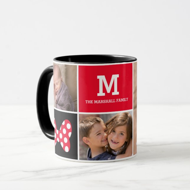 Minnie Red Polka Dot | Custom Photos & Monogram Mug (Front Left)