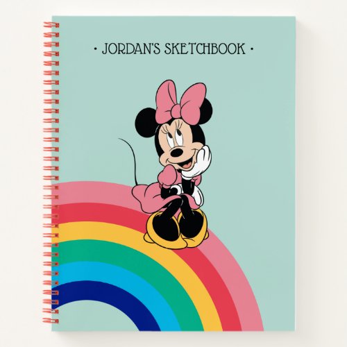 Minnie Sitting on a Rainbow  Add Your Name Sketch Notebook