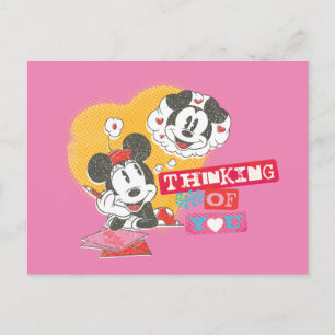 Minnie Thinking Of Mickey Postcard
