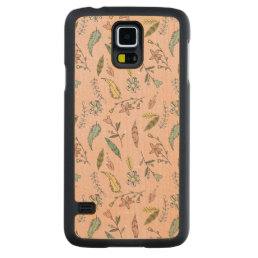 Minnie | Wildflower Pattern Carved Maple Galaxy S5 Slim Case