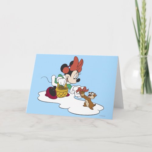 Minnie with a Chipmunk Holiday Card