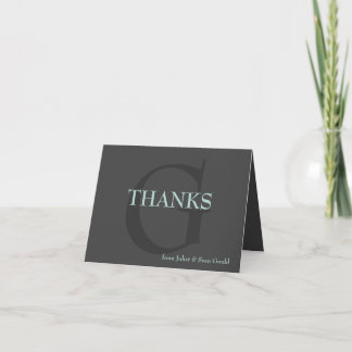 minniemay classic monogram wedding thank you card