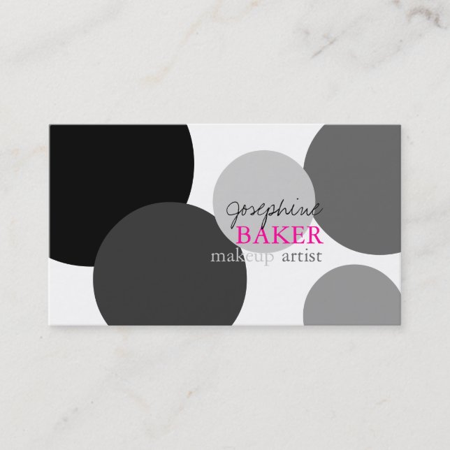 minniemay diy color/black+white dots business card (Front)