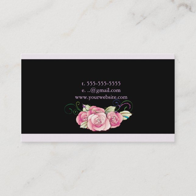 minniemay monogram roses business card (Back)