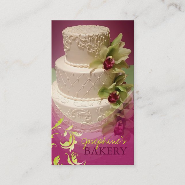 minniemay wedding cake swirls+cymbidium business card (Front)