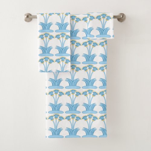 Minoan lilies aqua buttercup Bath Towel Set