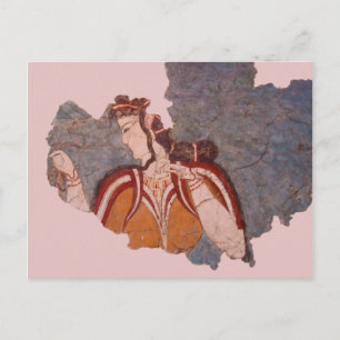 Minoan Wall Painting Postcard