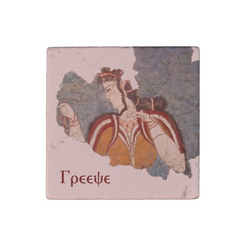 Minoan Wall Painting Stone Magnet