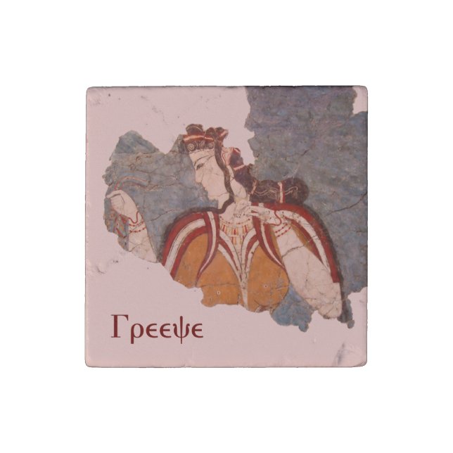 Minoan Wall Painting Stone Magnet (Front)
