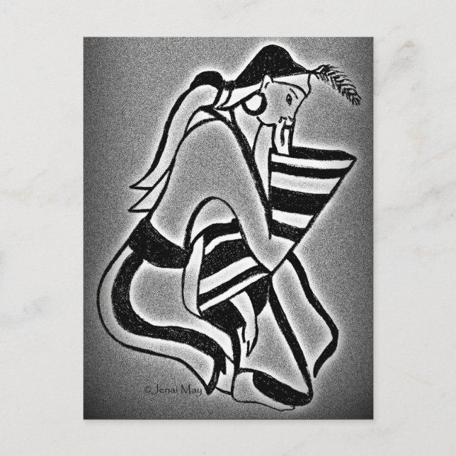 Minoan Woman in Thought Postcard (Front)