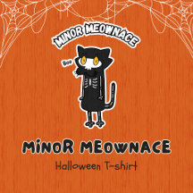 Minor Meownace Boo Spooky Skeleton Cat Halloween