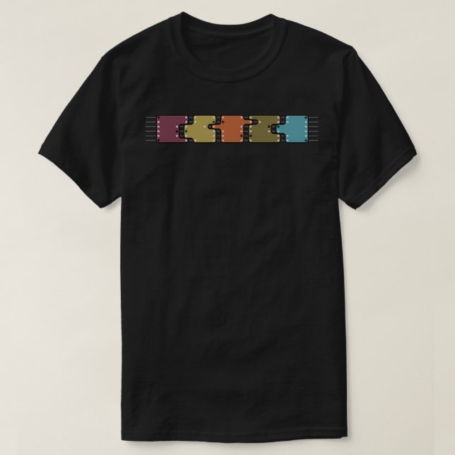 Minor Pentatonic Scale Shapes T-Shirt (Design Front)
