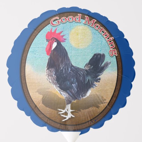 Minorca Rooster Good Morning Vintage Oval Balloon