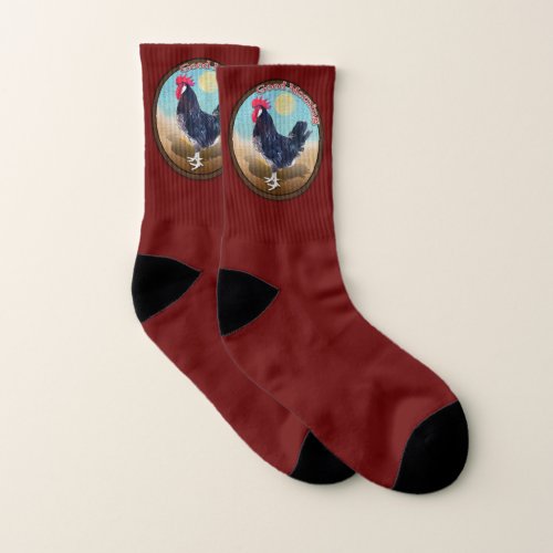 Minorca Rooster Good Morning Vintage Oval Socks