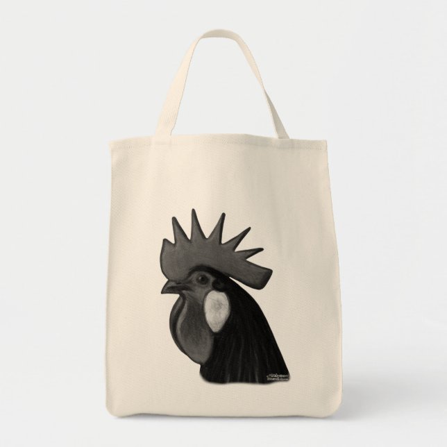 Minorca Rooster Head Tote Bag (Front)