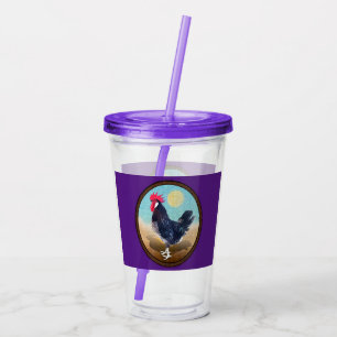 Minorca Rooster Vintage Oval  Acrylic Tumbler
