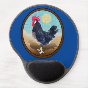 Minorca Rooster Vintage Oval Gel Mouse Pad