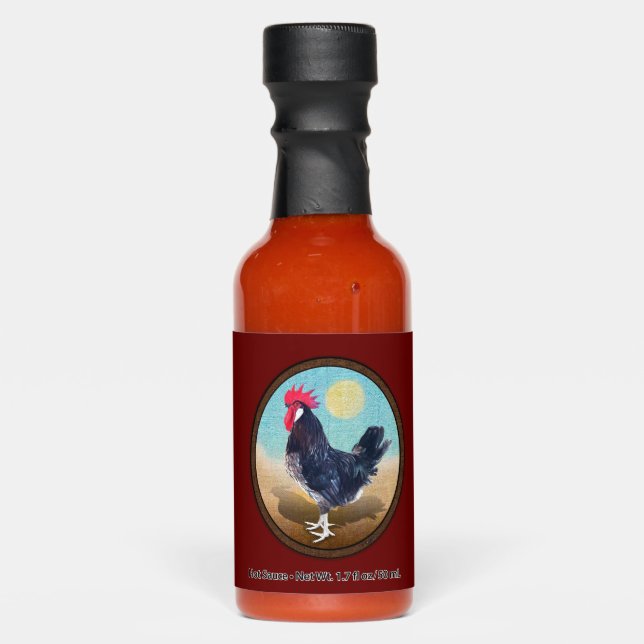Minorca Rooster Vintage Oval  Hot Sauces (Front)