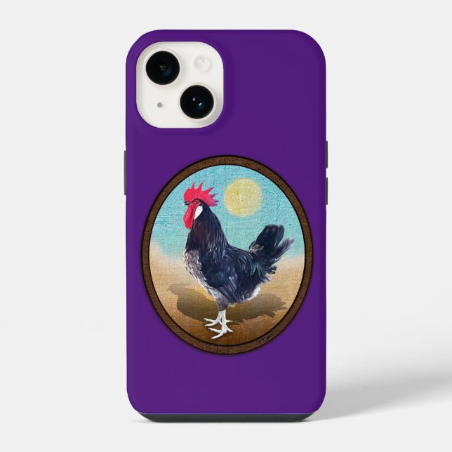 Minorca Rooster Vintage Oval  Iphone Case (Back)