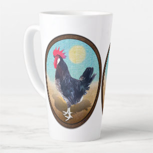 Minorca Rooster Vintage Oval Latte Mug