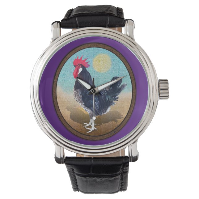Minorca Rooster Vintage Oval  Watch (Front)