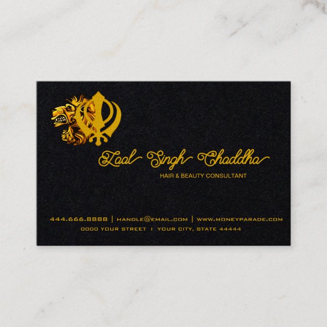Minority Business Sikh Khanda Symbol  Business Card (Front)