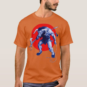 Minotaur in Red and Blue T-Shirt